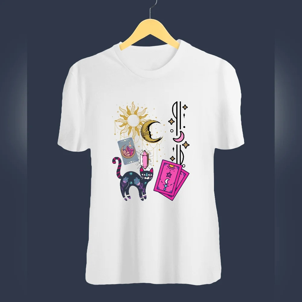 Short Sleeve Unisex Tee: Black Cat Magic​
